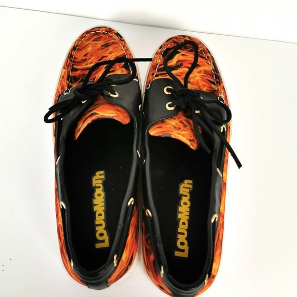 Loudmouth 'Fireman's Find' Flame Casual Golf Sailor Boat Deck Shoes Sz 10 - Picture 3 of 5
